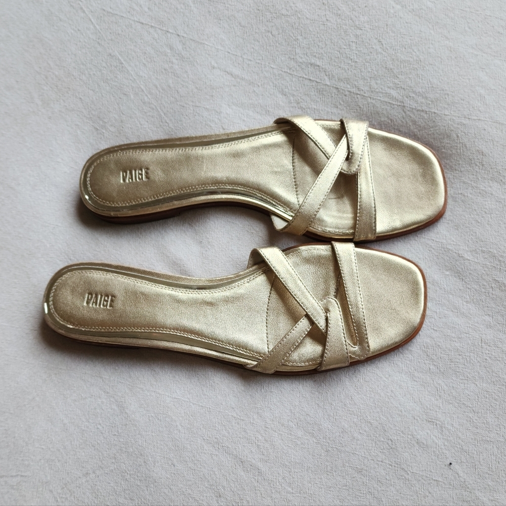 PAIGE Toby Gold Metallic Sandals